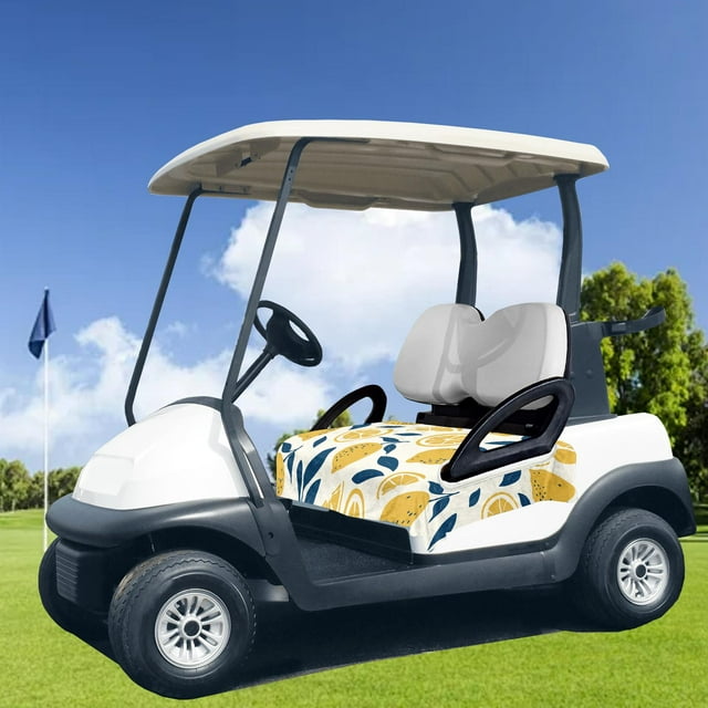Colaxi Golf Cart Seat Cover Protection for 2 Person Seats Easy to Install Washable Summer Microfiber Golf Cart Towel Blanket Lemon