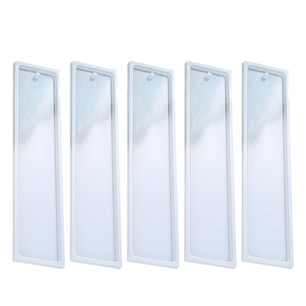 5 moldes de silicona para marcapáginas, para manualidades, para hacer joyas de epoxi (blanco)