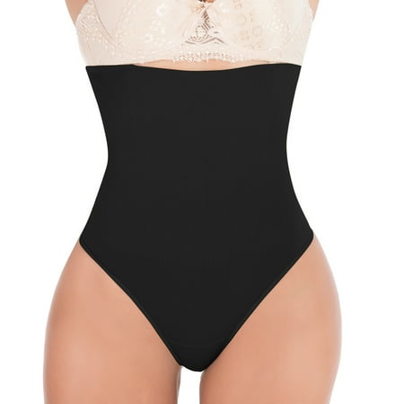 

Women s High-Waist Seamless Body Shaper Briefs Firm Control Tummy Thong Shapewear Panties Girdle Underwear(Black)
