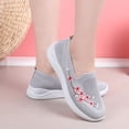 thumbnail image 5 of Mostsola Womens Sneaers Mesh Slip on Walking Shoes Embroidery Floral Dress Shoes Comfort Flats, 5 of 7