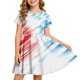 thumbnail image 2 of Odeerbi Niñas Día de La Independencia Vestido de Línea A Verano Patriótico Cuello Redondo Manga Corta Vestido Casual, 2 of 9