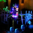 thumbnail image 5 of DAKIMOE Halloween Decoration Outdoor Witches Crashing Into Tree with Colorful LED Lights Crashed Witch Props Halloween Hanging Decorations for Indoor House Outdoor Yard Patio Decor 44''x33'' Purple, 5 of 6