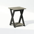 thumbnail image 2 of Furinno Tidur Criss-Crossed Nightstand, Bedside Table, French Oak/Black, 2 of 6