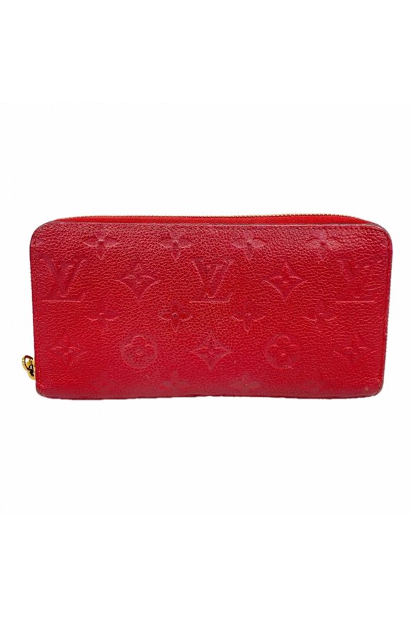 Pre-Owned Louis Vuitton Monogram Empreinte Zippy Wallet M63691 Scarlet Women's Long