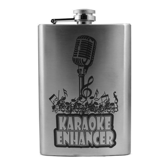 8oz Karaoke Enhancer Flask L1 Fun Silly Novelty