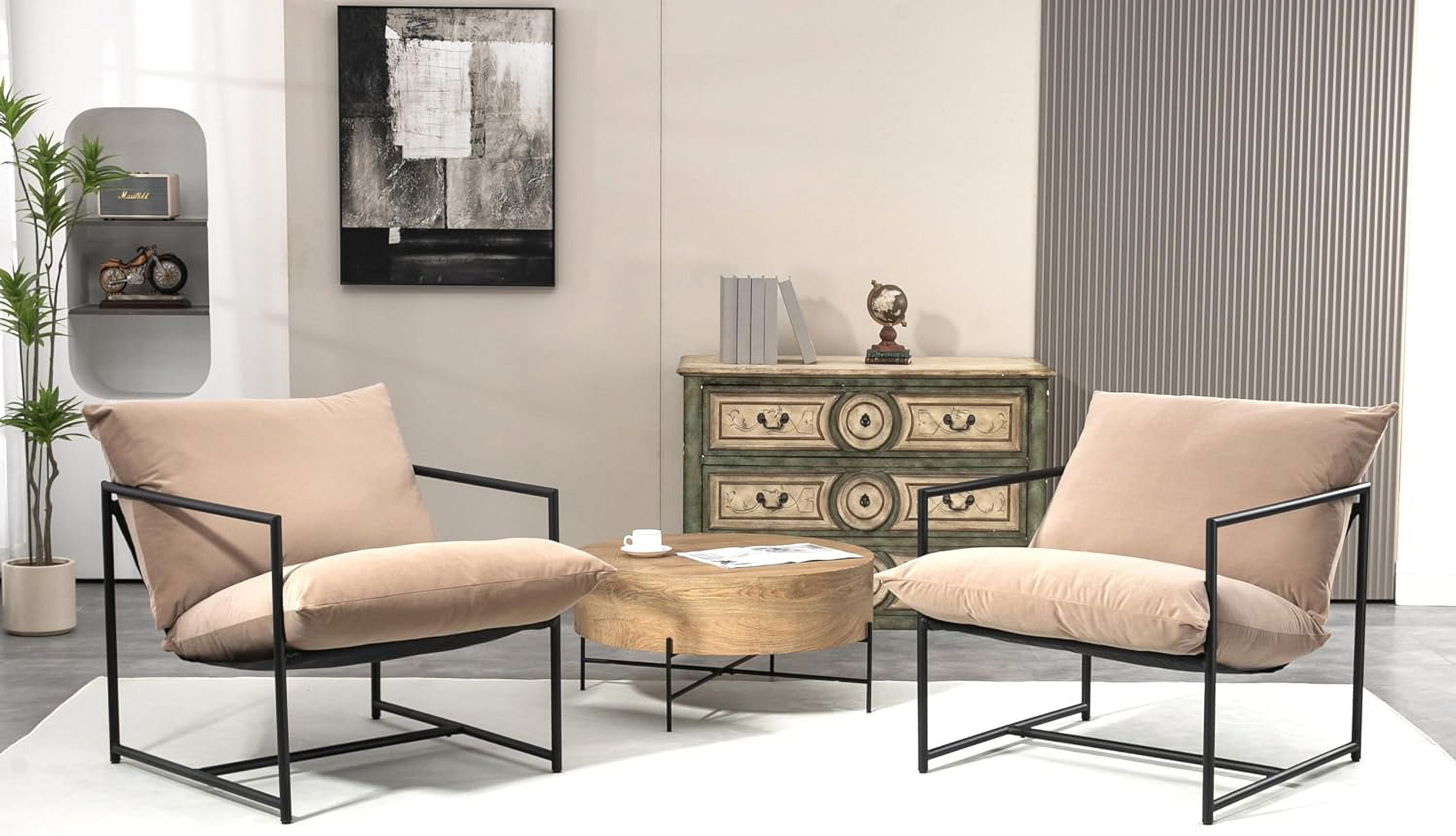 Container Furniture Direct Serenity Accent, Modern Velvet Arm Chair with Reclined Seat, Sleek Design, Durable Metal Frame, Soft Upholstery and Plush Comfort for Stylish Living Room