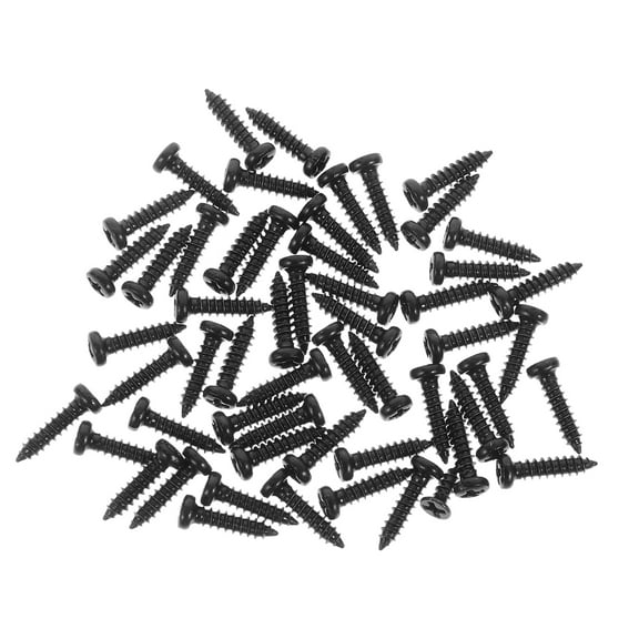 Parvistic 50 PCS/Set Tuning Peg Screws Tuning Key Machine Heads Tuner Mounting Screws for Electric /Acoustic Guitar Bass (Black)