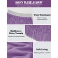 thumbnail image 5 of FEOYA Sparkly Sequin Fringe Skirt for Womens Belly Dance Skirt Ladies Sparkle Rave Skirts Multi Layer Tassel Latin Skirt L Purple, 5 of 6