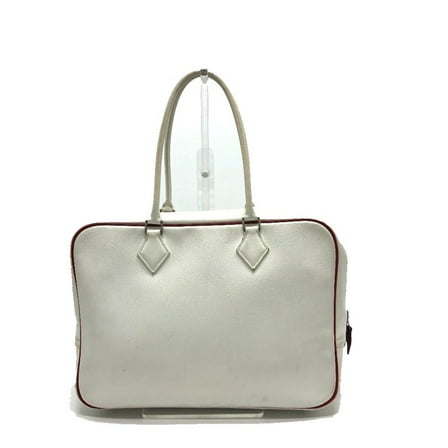 Pre-Owned Hermes Purum 32 Bag Hand Bag White SilverHardware (Fair)