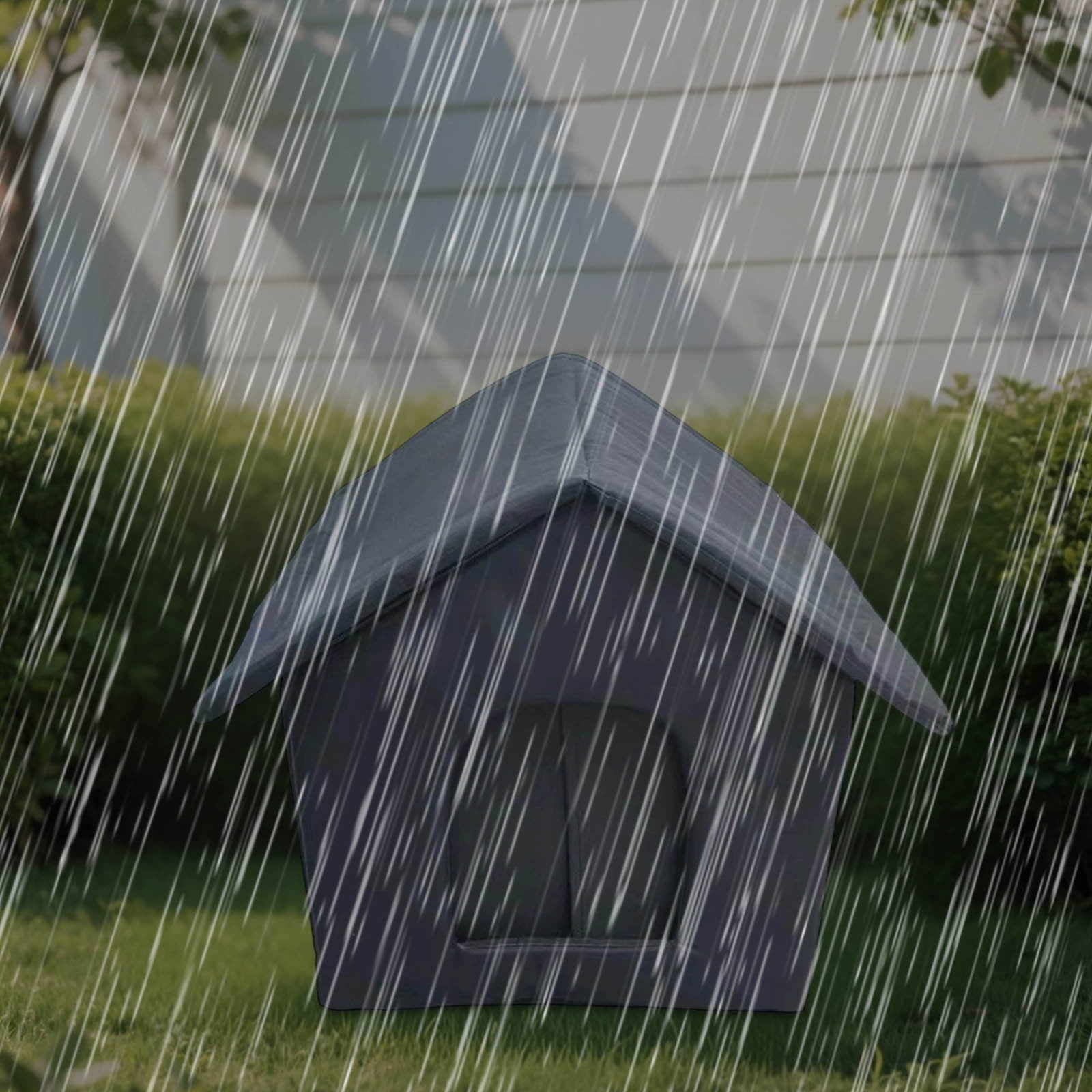 Outdoor Cat House Weatherproof Waterproof Oxford Cloth Shelter with Removable Zippered Cushion Portable Winterproof Cat Cave for Outdoor Cats and Small Pets Protection