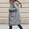 thumbnail image 2 of LxrBlank Puffer Jacket Womens Warm Winter Thickened Hooded Down Jacket Zip Up Long Sleeve Long Down Jacket Quilted Padded Baggy Down Outerwear Fall Jackets for Women Grey XXXL, 2 of 4