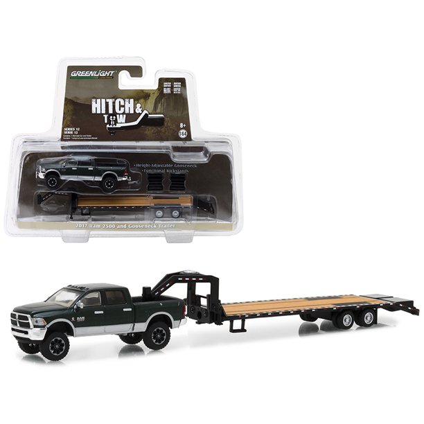 17 Dodge Ram 2500 Pickup Truck And Gooseneck Trailer Hitch Tow Series 12 1 64 Diecast Car Model By Greenlight Walmart Com Walmart Com