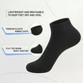 thumbnail image 5 of Women Bamboo Ankle Socks Thin Soft Low-Cut Lightweight Breathable Sock 5 Pairs (Black,Large), 5 of 5