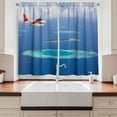thumbnail image 2 of Ambesonne Aerial Kitchen Curtains, Calming Sea Plane Maldives, 55"x45", Cobalt Blue, 2 of 3