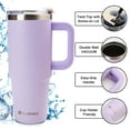 thumbnail image 5 of AQUAPHILE Insulated Tumbler with Leak-proof Lid and Straw, 40 oz Insulated Stainless Steel Coffee Mug with Handle, Travel Coffee Mug，Lavender, 5 of 8