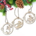 thumbnail image 2 of Conjunto de 3 decoraciones naturales para árboles de Navidad: colgantes navideños artesanales, adornos festivos Talla 2, 2 of 9