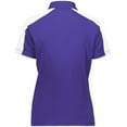 thumbnail image 2 of Augusta Sportswear B98134675 Womens Two-Tone Vital Polo T-Shirt, Purple & White - Large, 2 of 5