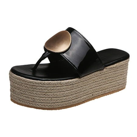 

Women s Sandals Solid Color Casual Open Toe Breathable Wedges Beach Slip On Wedges Shoes