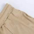 thumbnail image 4 of DeHolifer Women's Pants Elastic Waist Drawstring Pocket High Waist Wide Leg Loose Casual Capris Pants Khaki S, 4 of 6
