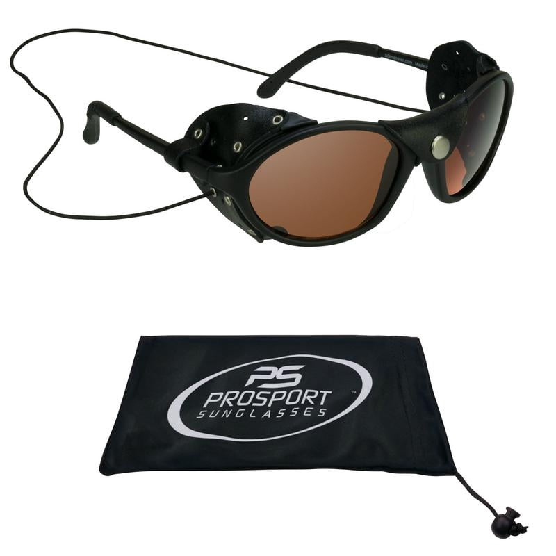 round sunglasses with leather sides