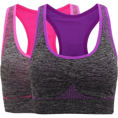 

QWZNDZGR Women s Seamless Sports Bra Medium Impact Pocket Yoga Bras