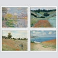thumbnail image 2 of PixonSign Framed Wall Art Monet Pastel Botanical Floral Prints, Set of 4 Coastal Collage Wilderness Nature Fine Arts, Country/Farmhouse Colorful Posters for Home Decor -, 2 of 5