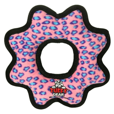 UPC: 0180181905391 | Tuffy Ultimate Gear Ring Pink Leopard  Durable Squeaky Dog Toy