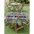 thumbnail image 5 of Outdoor Tablecloth with Umbrella Hole Zipper Spoon Knife Kitchen Round Tablecloth 54" Waterproof Outside Table Cloth Rustic Blue Grey Wooden Patio Table Cover Tablecloths for Picnic Party, 5 of 8