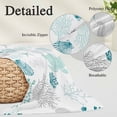 thumbnail image 3 of Turquoise Coastal Pillow Covers Queen, Nautical Summer Beach Coral Sea Turtle Soft Brushed Microfiber Breathable Throw Pillow Covers, Pillowcase with Zipper for Couch Sofa Bedroom Living Room 20"x30", 3 of 9