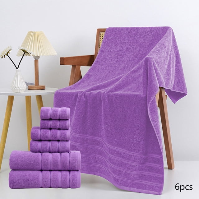 Xihbxyly Juego de Toallas de Baño, Toallas de Algodón Suave y Absorbente, Toallas Faciales Gruesas de Felpa, para Usar En Spa, Piscina y Playa, Artículos Esenciales de Lujo para El Hogar, Idea de Reg