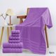 thumbnail image 1 of Juego de 6 piezas de toallas de baño de algodón puro morado, conjunto de toallas absorbentes gruesas para baño, para el hogar, toallas para lavar la cara regalo (2*Toallas de baño + 2*Toallas + 2*Toal, 1 of 5