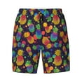 thumbnail image 4 of Lsque Mens Swim Trunks Colorful Pineapples1 Pattern - Bathing Suit Compression Liner - Beach Swim Shorts Swimwear - (S-3XL) - Stretch Quick Dry -Small, 4 of 9