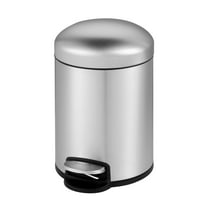 Innovaze 1.3 Gallon/5L Trash Can, Stainless Steel Bathroom Step-on Wastebasket with Lid