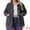 Dark Gray, variant on Women's Plus Long Sleeve Vintage Denim Jacket 2X Dark Gray