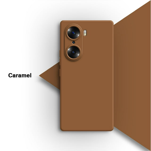 Original Basic Phone Case for Honor 60 Pro SE 60Pro 60SE 5G Trendy simplicity Classic Liquid Silicone Lens Protection Back Cover Caramel Honor 60 SE