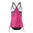 thumbnail image 5 of BLTIBY 2025 Womens Tankini Swimsuits Two Piece Bathing Suits Tops with Triangle Panties Printed Sleeveless Strap Loose Fit Swimwear Hot Pink XL, 5 of 5