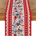 thumbnail image 5 of 4th of July Table Runner Decor - Patriotic American Flower Table Runner for Home - Memorial Day Decorations - Fourth of July Accessories Decor Party Supplies Indoor Outdoor, 5 of 8