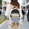 thumbnail image 1 of Mochila escolar, bolso escolar con cremallera, bolsa de viaje para fiestas al libre, camping y viajes. Blanco, 1 of 10