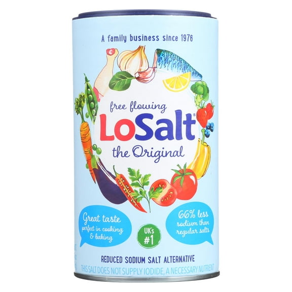 Losalt Reduced Sodium Salt - Case of 6 - 12.35 oz.