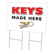 24 x 36 in. Yard Sign & Stake - Keys Made Here