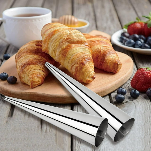 Dvkptbk Croissant Pastry Mold Cream Horn Model Stainless Steel Roll Flared Danish Croissant Model Kitchen Essentials
