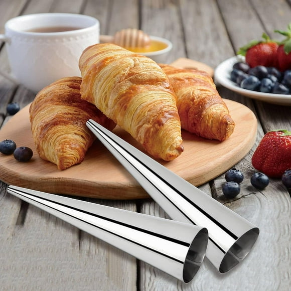 CQCYD Cream Horn Stainless Steel Danish Croissant Cone Baking Tool, Flared Roll Pastry for Croissants Cream Horns, Professional Baker Kitchen Equipment, Home Bakery Pastry Supplies