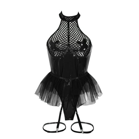Leather Bodysuit for Women Black 1 Piece Jumpsuit for Women Bodysuits Women Plus Size S