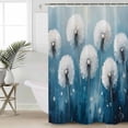 thumbnail image 2 of 60x72 Inch Shower Curtains for Bathroom White Spring Floral Fabric Bath Curtain Decor Blue Modern Oil Painting Pastoral Waterproof Restroom Curtains Shower Set Accessories with 12 Hooks 60 Inch, 2 of 6