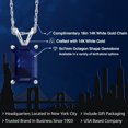 thumbnail image 2 of Gem Stone King 14K White Gold Blue Sapphire Pendant Necklace for Women | 2.45 Cttw | Gemstone September Birthstone | Octagon 9X7MM | With 18 inch Chain, 2 of 6