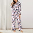thumbnail image 6 of Rateoe 4th Of July Pattern Womens Pajamas Set Long Sleeve Sleepwear Button Down Nightwear Soft Cotton Pj Lounge Sets, 6 of 9