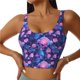 thumbnail image 1 of Balery Blue Skull Rose Sujetadores deportivos con espalda cruzada para mujer, acolchados, sin costuras, de alto impacto, ideales para yoga, gimnasio, entrenamiento y fitness.-, 1 of 8