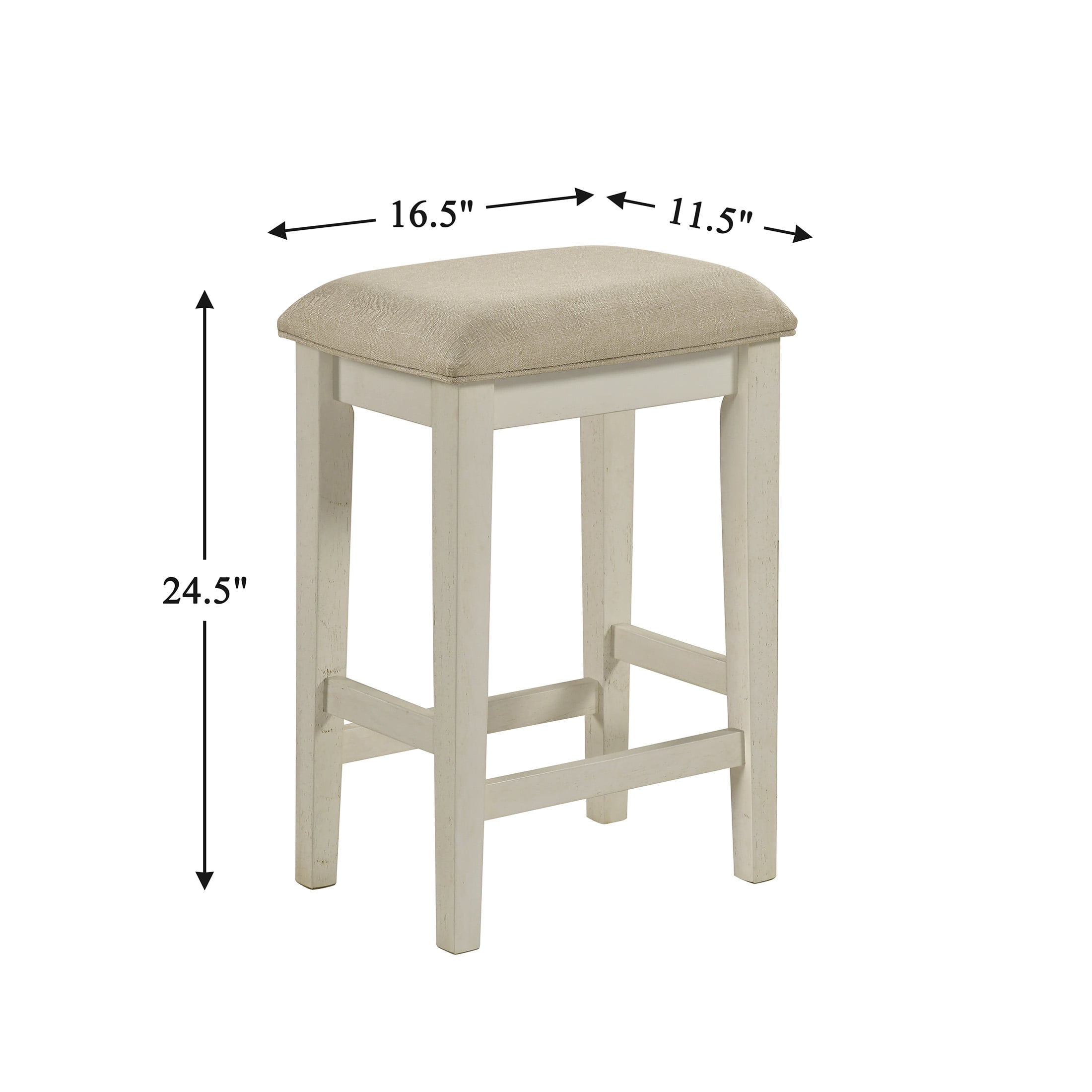 OakvillePark Orlina 4-Piece Pack Counter Height Set, 1 Counter Height Table with 3 Stools, 2-Tone Finish (Walnut/Buttermilk)