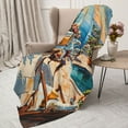 thumbnail image 3 of Fuzoiu Coastal Style Garden Villa Print Flannel Throw Blanket,Light Weight Warm Decorative,Throw Blanket Cover for Sofa, Couch, Bedroom,Travel-80"x60", 3 of 6