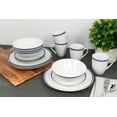 thumbnail image 3 of 10 Strawberry Street Simply Coupe 16-Piece Ceramic Dinnerware Set, Blue, 3 of 9